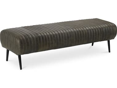 Moe's Home Endora Olive Green Leather Accent Bench MEPK110516