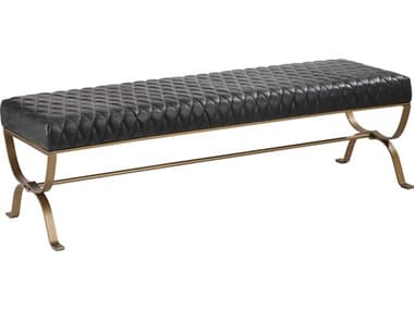 Moe's Home Black Leather Accent Bench MEPK110902