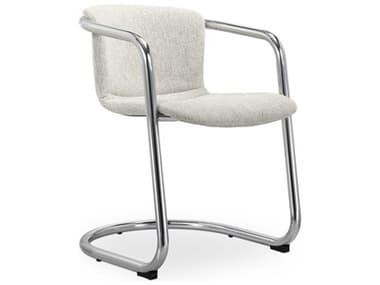 Moe's Home Freeman Beige Fabric Upholstered Arm Dining Chair MEPK111437