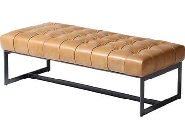 Moe's Home Wyatt Tan Leather Accent Bench MEQN100240