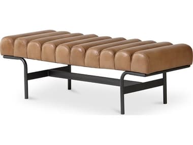 Moe's Home Harrison Tan Brown Leather Accent Bench MEQN103103