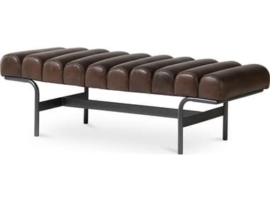 Moe's Home Harrison Dark Brown Leather Accent Bench MEQN103120