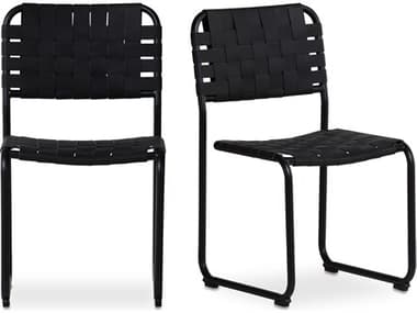 Moe's Home Moma 19.5"W Dining Chair Black Leather- Set Of Two MEQN103202