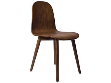 Moe's Home Lissi Walnut Wood Brown Side Dining Chair MEQW100103