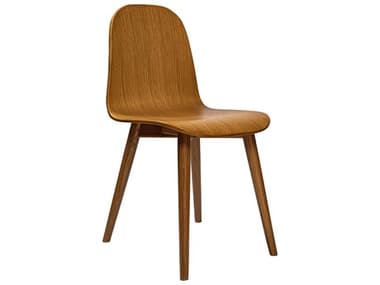 Moe's Home Lissi Oak Wood Brown Side Dining Chair MEQW100124