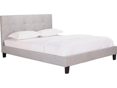 Moe's Home Eliza Gray Pine Wood Upholstered Queen Platform Bed MERN1020290