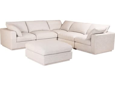 Moe's Home Justin White Upholstered Sectional Sofa MERN109839