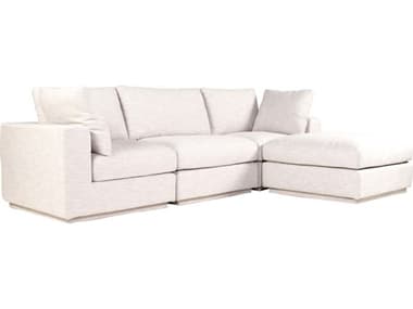 Moe's Home 114 Wide White Upholstered Sectional Sofa MERN113139