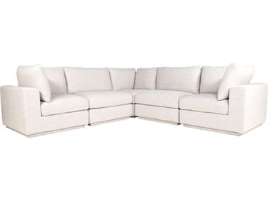 Moe's Home 114 Wide White Upholstered Sectional Sofa MERN113339