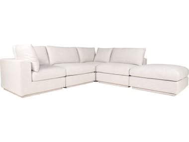 Moe's Home Justin White Upholstered Sectional Sofa MERN113439