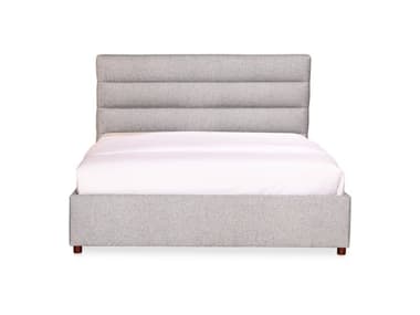 Moe's Home Takio Gray Pine Wood Upholstered Queen Panel Bed MERN1139290