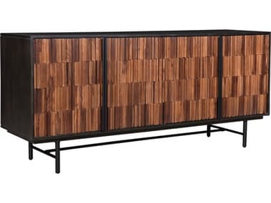 Moe's Home Jackson 68&quot; Mango Wood Black Matte Natural Sheesham Sideboard MERP100402