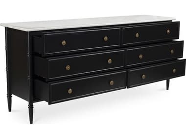 Moe's Home Eleanor 75"W 6 Drawer Dresser Black MERP106102