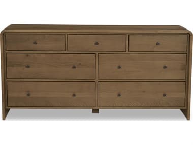 Moe's Home Riley 7-Drawers Brown Oak Wood Double Dresser MERP106603