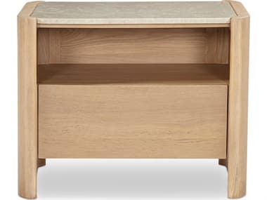 Moe's Home Lane 1-Drawer Beige Oak Wood Nightstand MERP106824