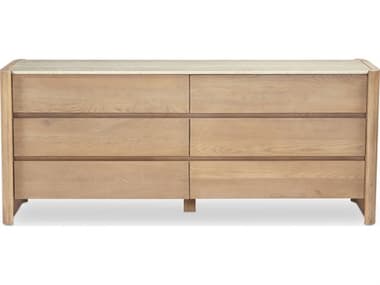 Moe's Home Lane 6-Drawers Beige Oak Wood Double Dresser MERP106924