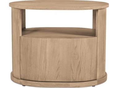 Moe's Home Tommy 1-Drawer Beige Oak Wood Nightstand MERP107224
