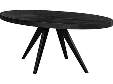 Moe's Home Parq 71&quot; Oval Wood Black Dining Table METL101902
