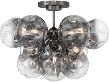 Metropolitan Neveh 12-Light Gun Metal Gunmetal Globe Semi Flush Mount METN5363605