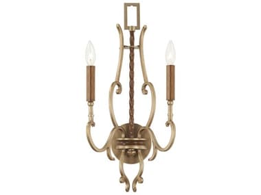 Metropolitan Magnolia Manor 23" Tall 2-Light Pale Gold Distressed Bronze Wall Sconce METN6550690