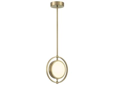 Metropolitan Spectr 10" 1-Light Soft Brass Glass LED Round Mini Pendant METN7671695L