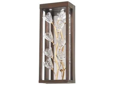 Metropolitan Maison Des Fleurs 18" Tall 2-Light Regal Bronze Empire Gold Glass LED Wall Sconce METN7962730L