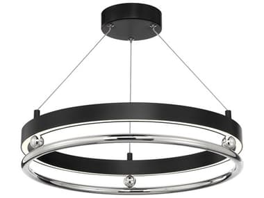 Metropolitan Grande Illusion 21" 1-Light Coal Polished Nickel Black LED Drum Pendant METN7992572L