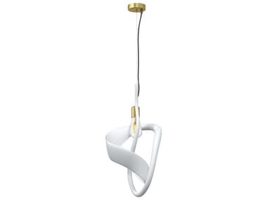 Metropolitan Jaxy 11" 1-Light Gold White Mini Pendant METN9641W