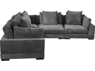 Moe's Home Tumble Gray Upholstered Sectional Sofa MEUB101425