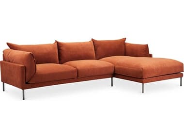Moe's Home Jamara 112" Wide Orange Fabric Upholstered Sectional Sofa with RAF Chaise MEUB101606R0