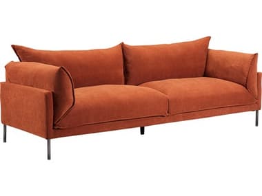 Moe's Home Jamara Burnt Auburn Orange Upholstered Sofa MEUB101706