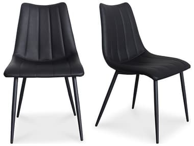 Moe's Home Alibi Ply Wood Black Faux Leather Side Dining Chair - Set of Two MEUU102202