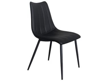 Moe's Home Alibi Ply Wood Black Faux Leather Upholstered Side Dining Chair MEUU102202