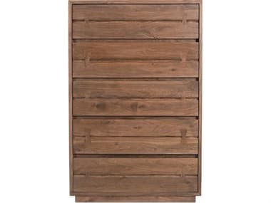 Moe's Home Madagascar 5-Drawers Brown Acacia Wood Accent Chest MEVE104503