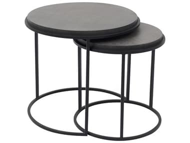 Moe's Home 19" Round Stone Black End Table MEVH100802