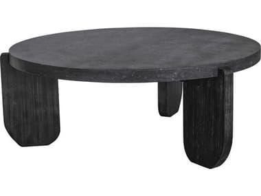 Moe's Home Wunder Round Concrete Black Coffee Table MEVH101602