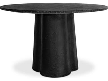 Moe's Home Mono 47" Round Concrete Black Dining Table MEVH1017020