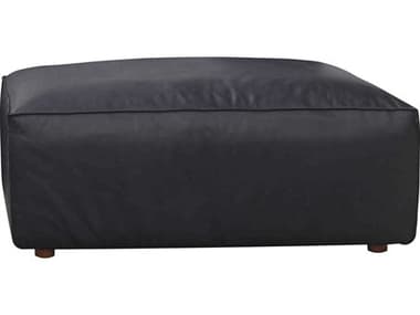 Moe's Home Form 31" Vantage Black Leather Upholstered Ottoman MEXQ100302