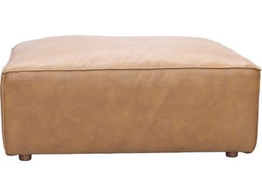 Moe's Home Form 31" Tan Brown Leather Upholstered Ottoman MEXQ100340