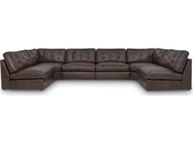 Moe's Home Thurlow Brown Leather Sectional Sofa MEXQ102220