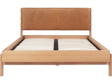 Moe's Home Colby Camel Brown Oak Queen Platform Bed MEYC1045240