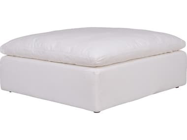 Moe's Home Clay Cream White Upholstered Ottoman MEYJ100205