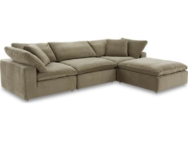 Moe's Home Clay Lounge 133 Wide Green Upholstered Sectional Sofa MEYJ100816