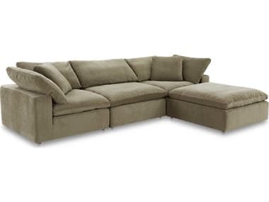 Moe's Home Clay Lounge 133" Wide Green Fabric Upholstered Sectional Sofa MEYJ100816