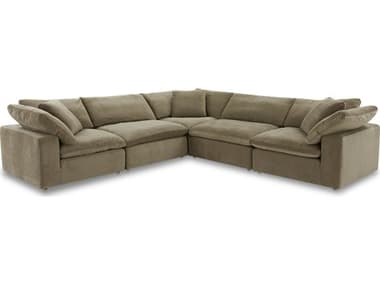 Moe's Home Clay Classic Green Upholstered Sectional Sofa MEYJ101016