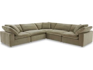 Moe's Home Terra Classic 114" Wide Green Fabric Upholstered Sectional Sofa MEYJ101716