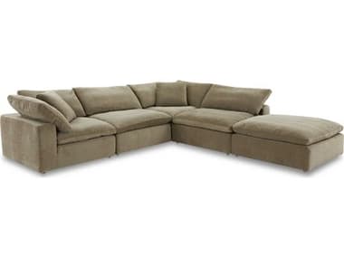 Moe's Home Terra Dream 114" Wide Green Fabric Upholstered Sectional Sofa MEYJ101816