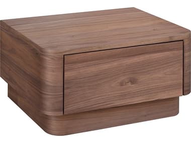 Moe's Home Round Off 1-Drawer Rubberwood Nightstand MEYR100103