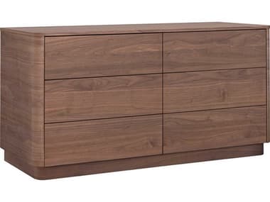 Moe's Home Round Off 6-Drawers Rubberwood Double Dresser MEYR100303