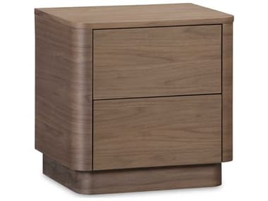 Moe's Home Round Off 20" Wide 2-Drawers Rubberwood Nightstand MEYR101303